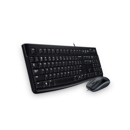 Kit de teclado y mouse LOGITECH Media Combo MK120, Estándar, Negro, 1000 DPI